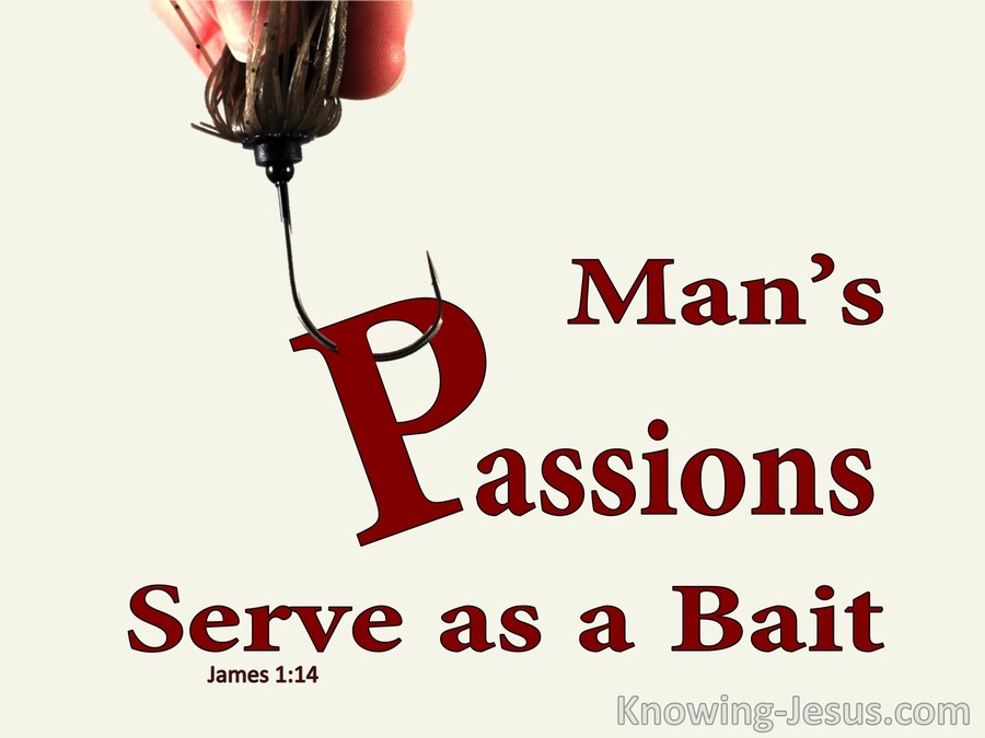James 1:14 Man's Passion Serves As Bait (red)